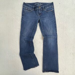 American Eagle Outfitters Dark Blue Denim Slim Boot Cut Jeans Size 10 Casual